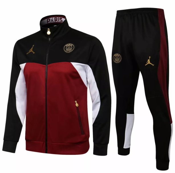 2021/22 PSG X Jordan Black Red Training Suits Jacket with Pants